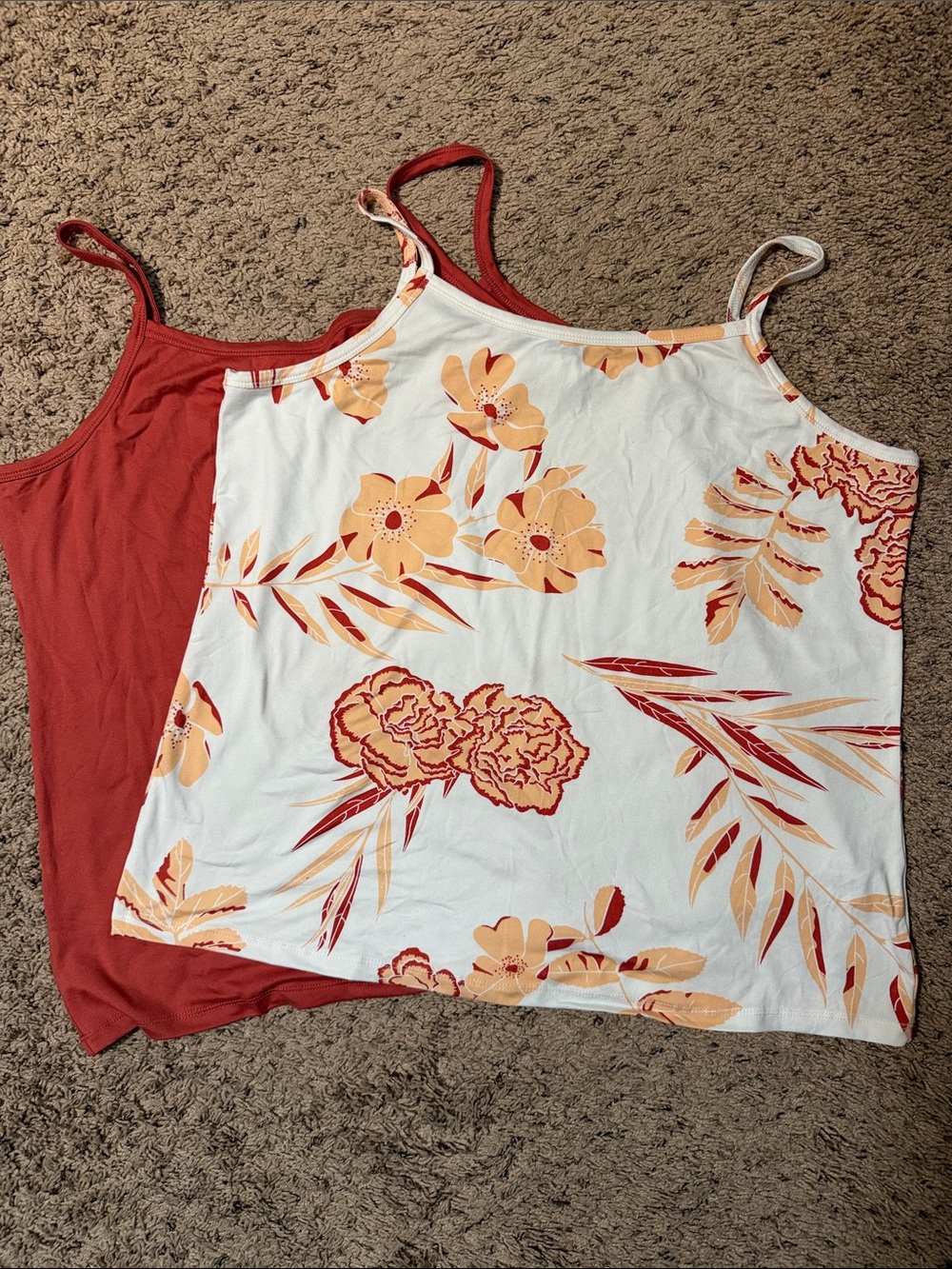 LuLaRoe essential cami set  Floral Tank - White, Rust, Peach